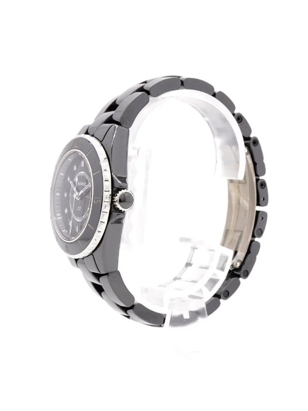 Chanel 12P Diamond Black Dial Watch
